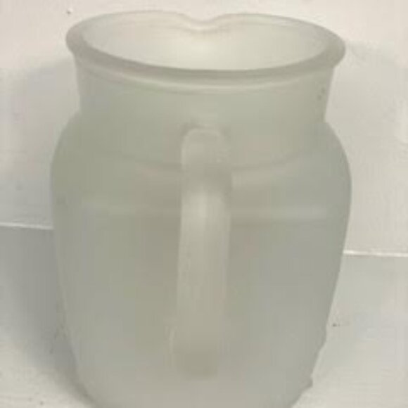 Beautiful  Hand Painted Glass Pitch  By Hazel Atlas Tomato Frost Design Pitcher - Picture 4 of 6